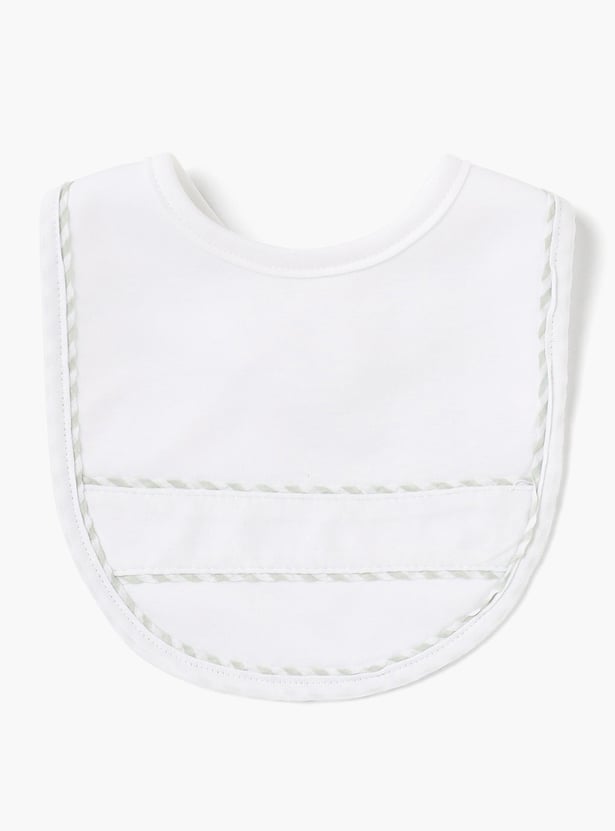 Giggles Piping Detail Bib with Snap Button Closure