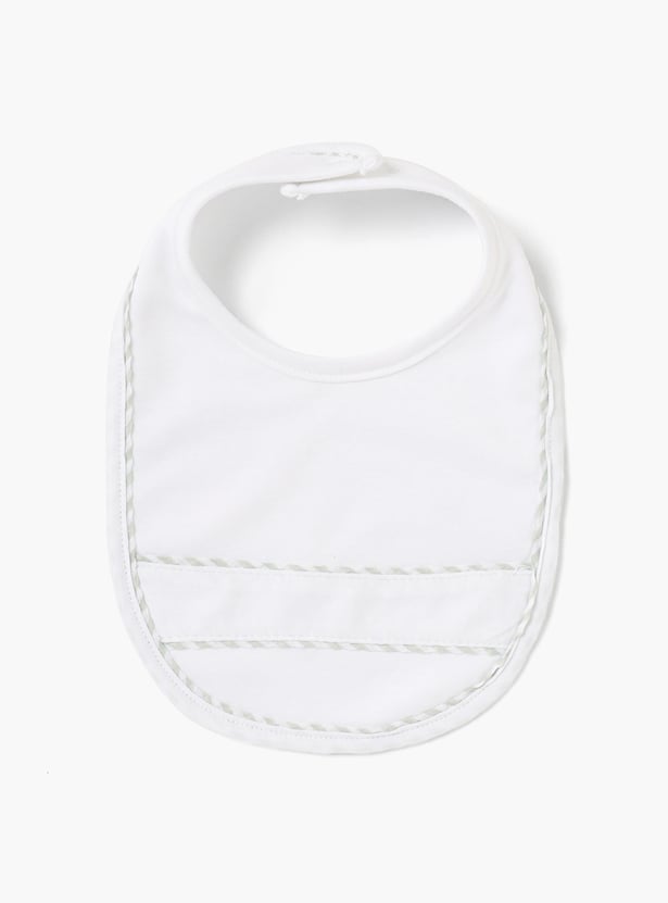 Giggles Piping Detail Bib with Snap Button Closure