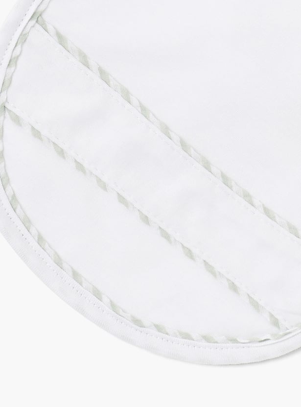 Giggles Piping Detail Bib with Snap Button Closure