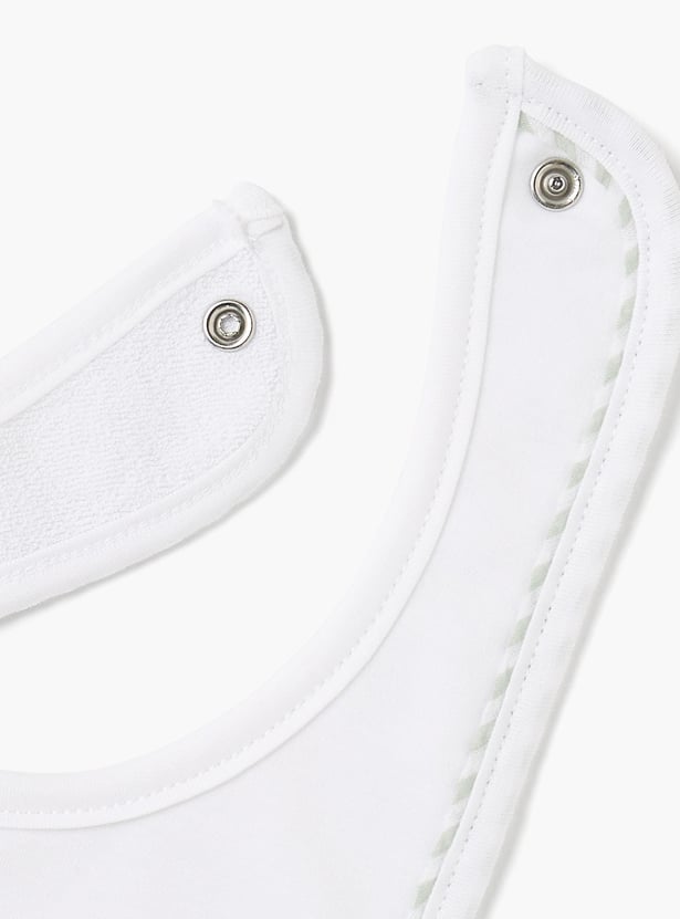 Giggles Piping Detail Bib with Snap Button Closure