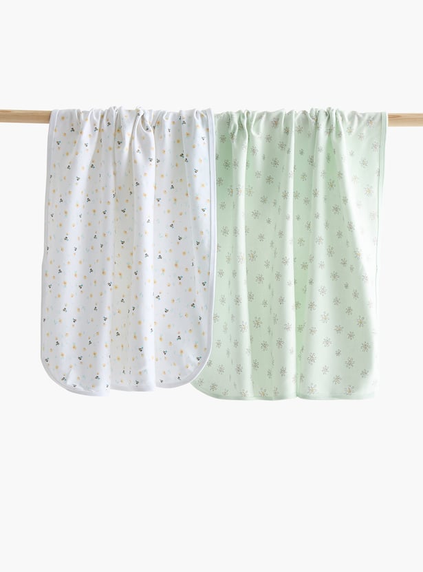 Juniors Printed Receiving Blanket - Set of 2 - 70x70 cm