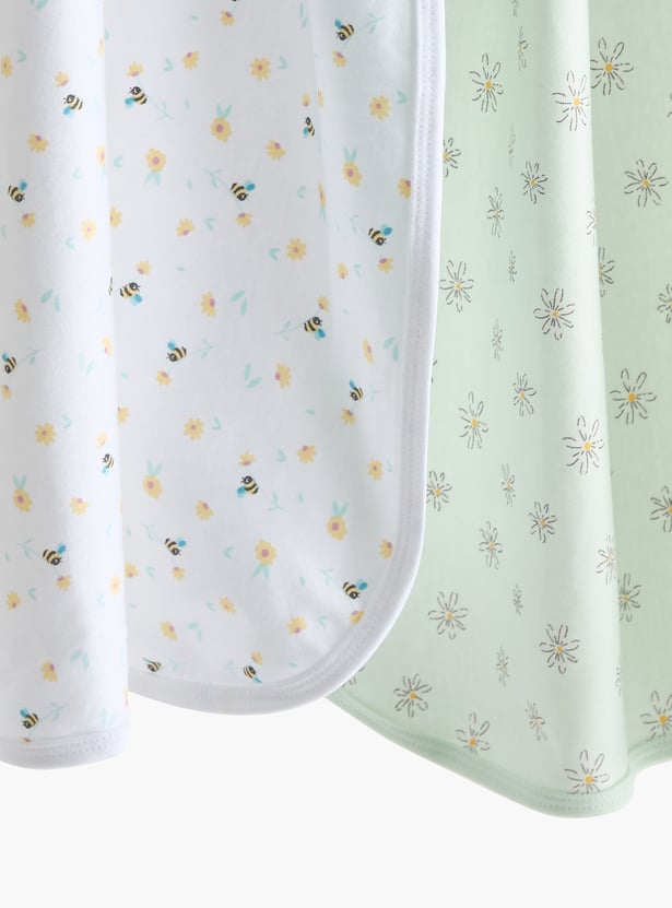 Juniors Printed Receiving Blanket - Set of 2 - 70x70 cm