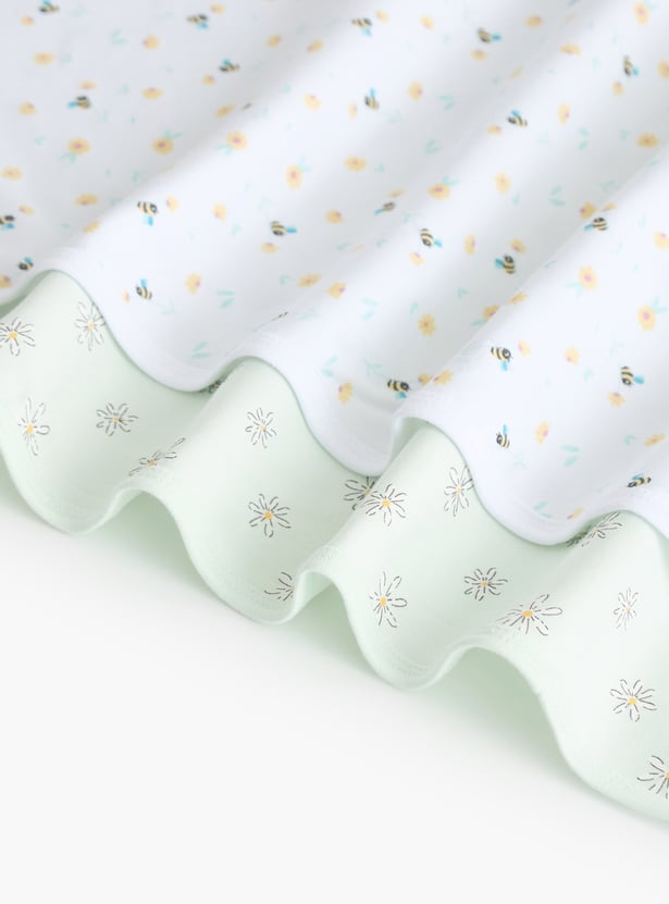 Juniors Printed Receiving Blanket - Set of 2 - 70x70 cm