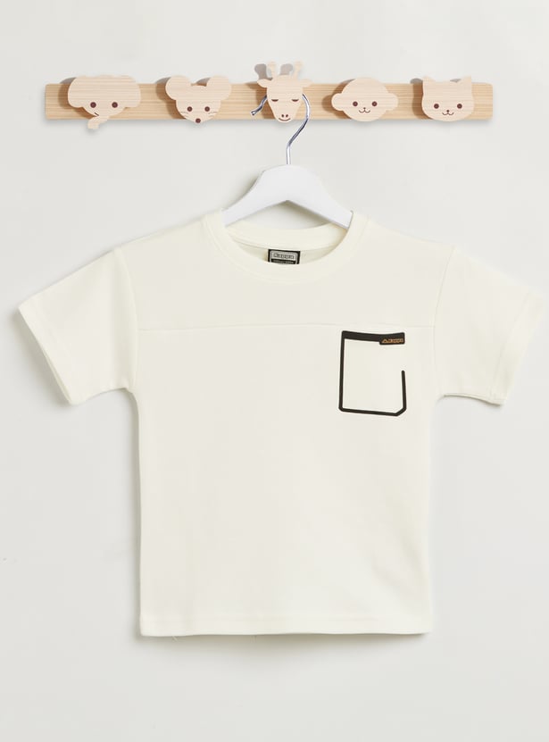 Kappa Panelled T-shirt with Chest Pocket and Short Sleeves