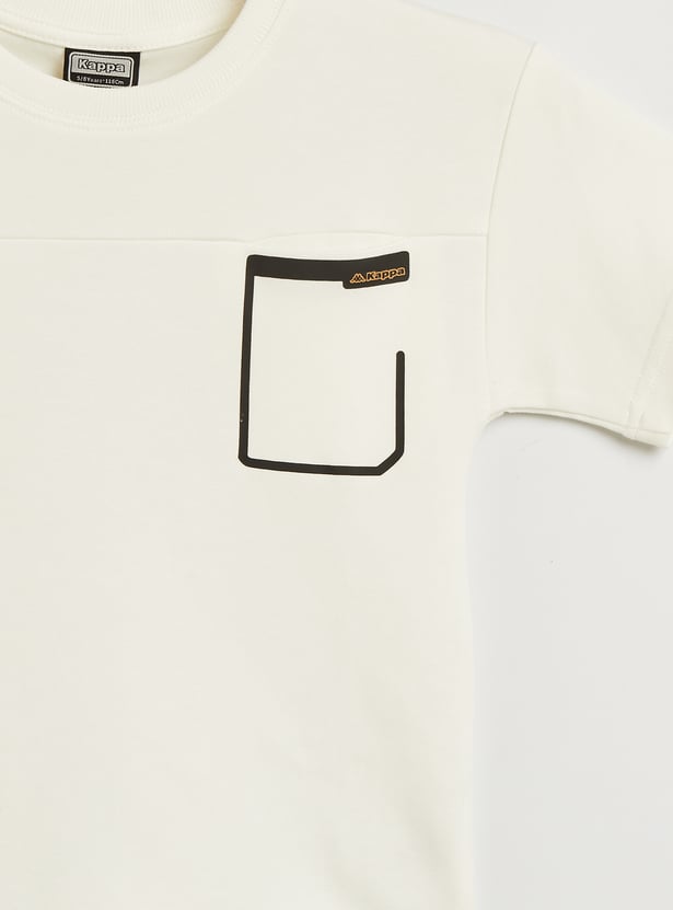 Kappa Panelled T-shirt with Chest Pocket and Short Sleeves