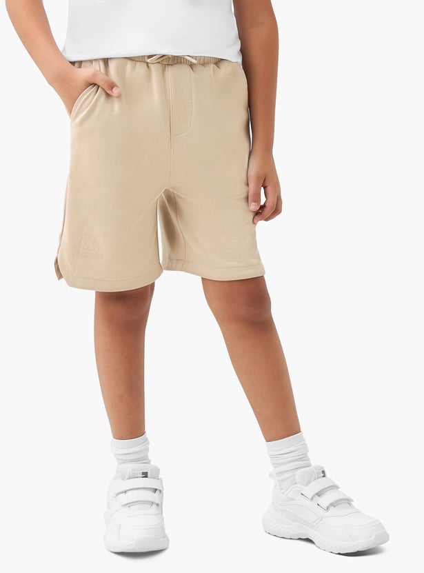 Kappa Solid Shorts with Pockets and Drawstring Closure