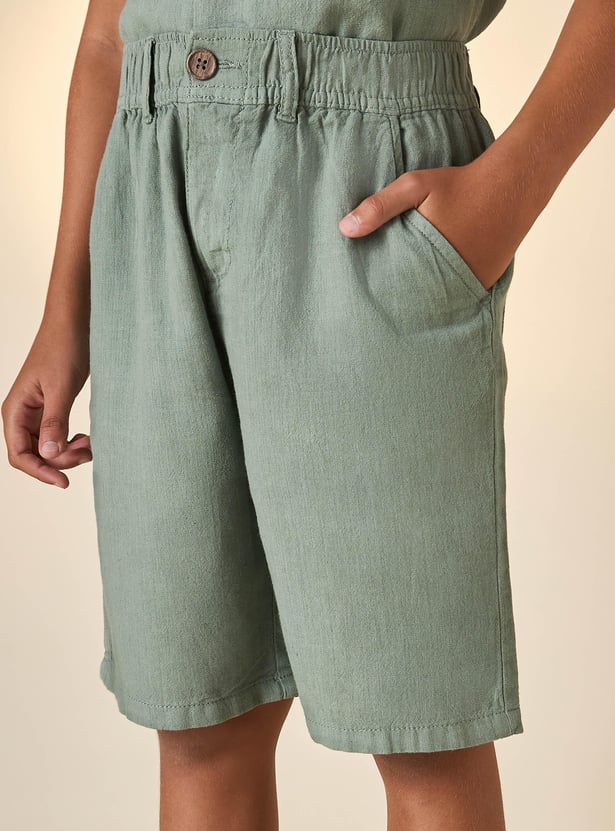 Juniors Solid Resort Shirt and Shorts Set