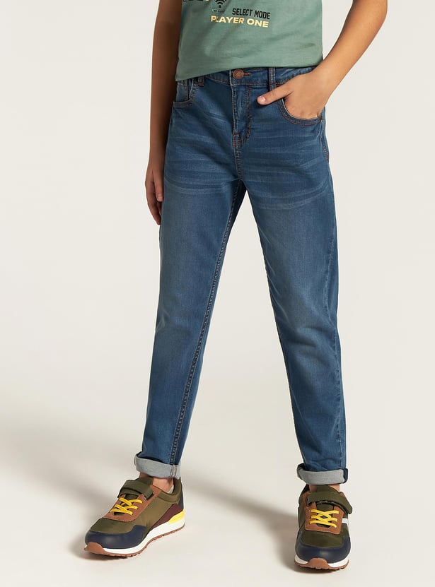 Juniors Boys' Washed Slim Fit Jeans