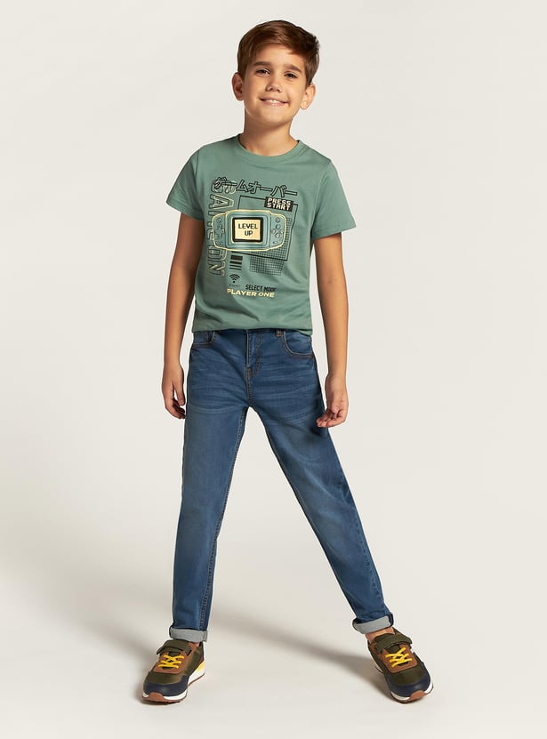 Juniors Boys' Washed Slim Fit Jeans