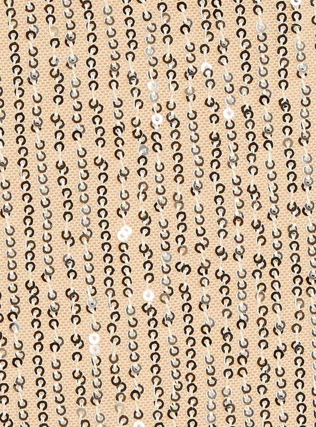 Juniors Sequinned Dress with Ruffle and Zip Closure