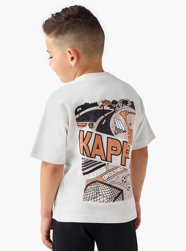 Kappa Graphic Print T-shirt with Short Sleeves and Crew Neck
