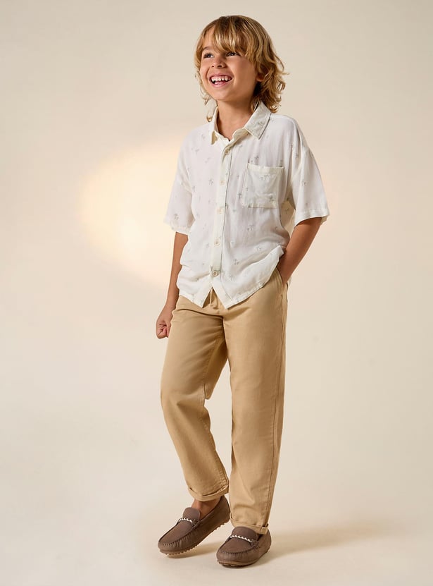 Juniors Solid Pants with Pockets and Drawstring Closure