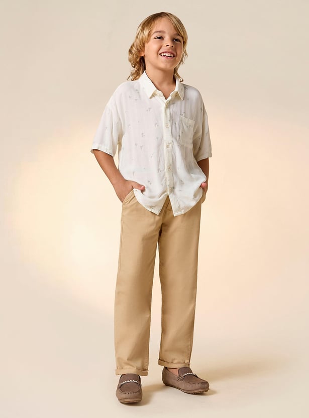 Juniors Solid Pants with Pockets and Drawstring Closure