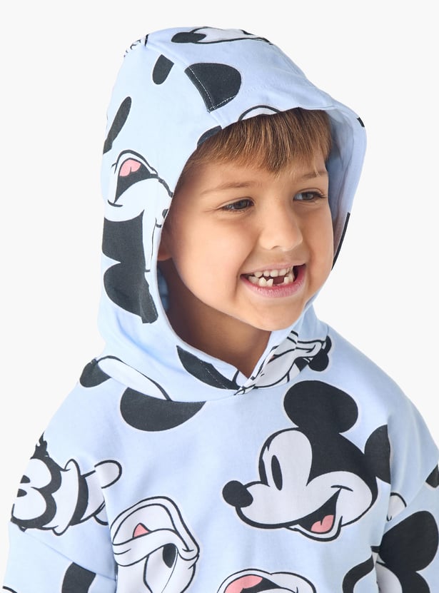 Juniors All-Over Mickey Mouse and Donald Duck Print Hoodie and Shorts Set