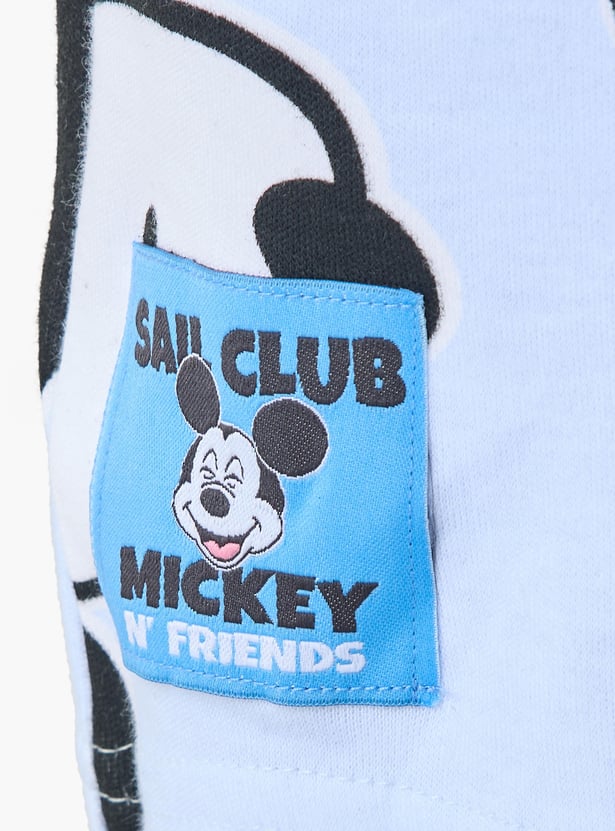 Juniors All-Over Mickey Mouse and Donald Duck Print Hoodie and Shorts Set