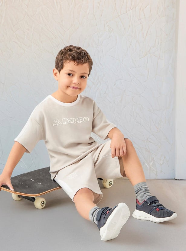 Kappa Logo Print Crew Neck T-shirt and Shorts Set