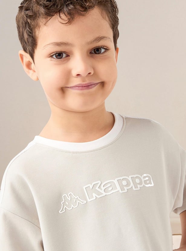 Kappa Logo Print Crew Neck T-shirt and Shorts Set
