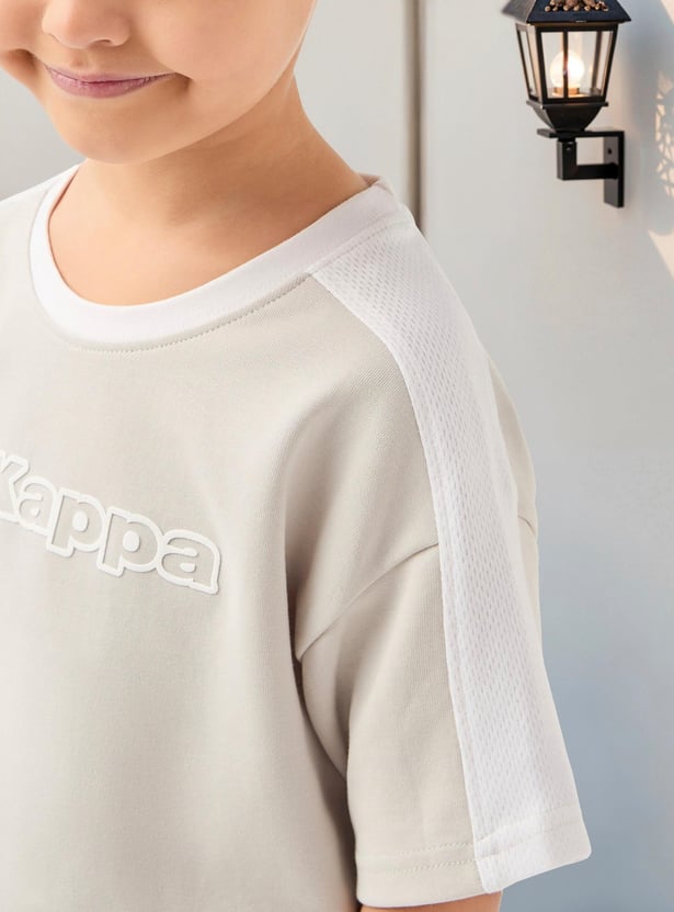 Kappa Logo Print Crew Neck T-shirt and Shorts Set