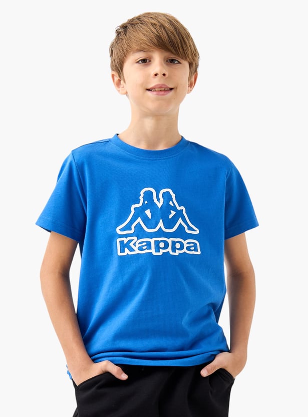 Kappa Logo Print T-shirt with Short Sleeves and Crew Neck