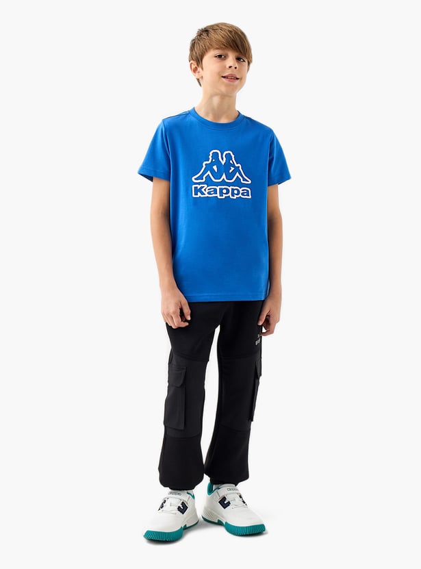 Kappa Logo Print T-shirt with Short Sleeves and Crew Neck