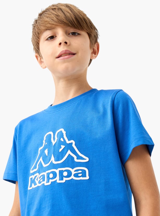 Kappa Logo Print T-shirt with Short Sleeves and Crew Neck