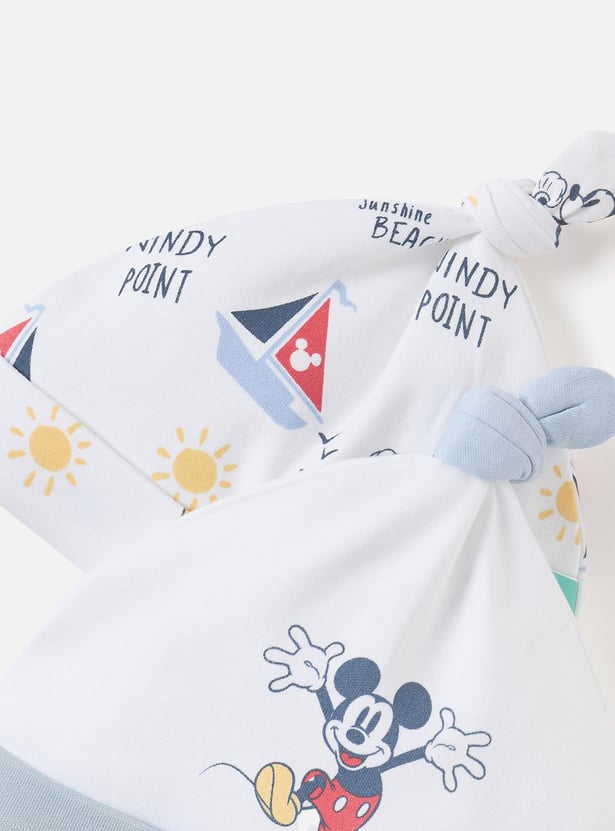 Mickey Mouse Print Beanie - Set of 2