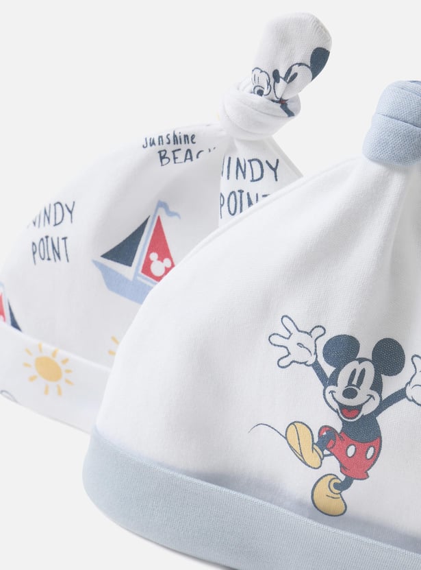 Mickey Mouse Print Beanie - Set of 2