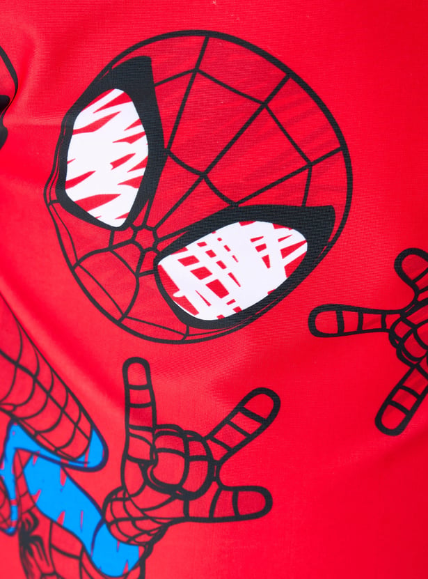 Juniors Spider-Man Print Swim T-shirt and Shorts Set