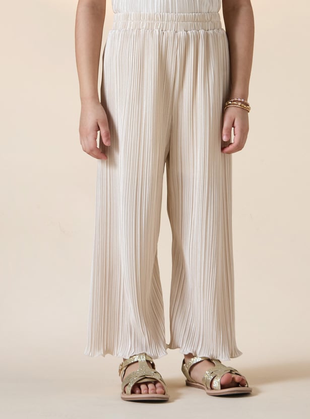 Juniors Pleated Sleeveless Top and Pants Set
