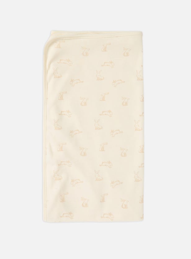 Giggles 2-Piece Bunny Print Receiving Blanket Set - 70x70 cm