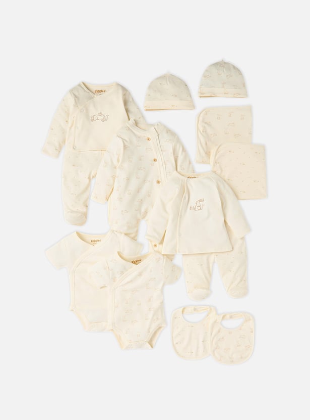 Giggles 2-Piece Bunny Print Receiving Blanket Set - 70x70 cm