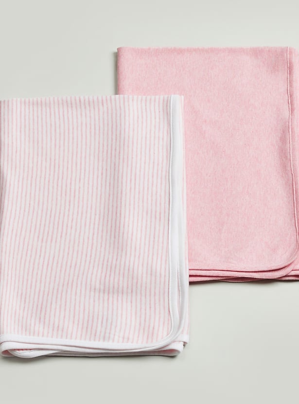 Juniors 2-Piece Assorted Receiving Blanket Set - 80x80 cm