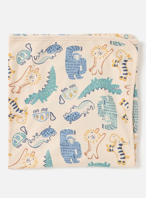 Juniors All-Over Dinosaur Print Receiving Blanket - 70x70 cm
