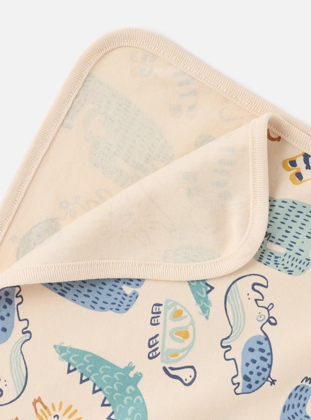 Juniors All-Over Dinosaur Print Receiving Blanket - 70x70 cm