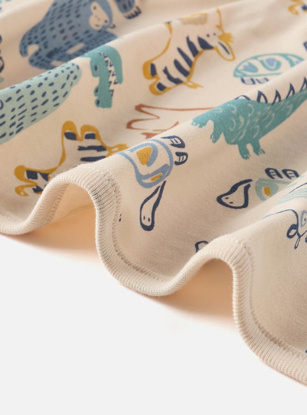 Juniors All-Over Dinosaur Print Receiving Blanket - 70x70 cm