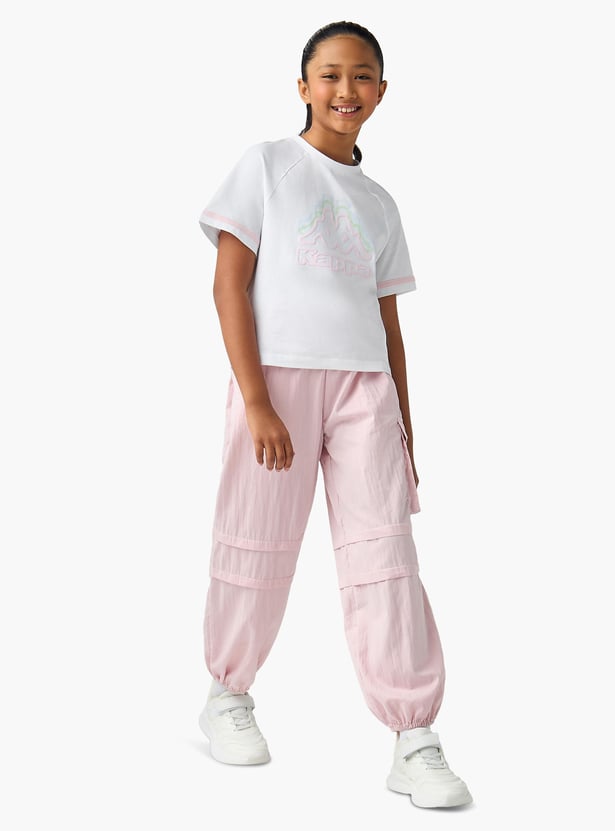 Kappa Logo Print Joggers with Drawstring Closure