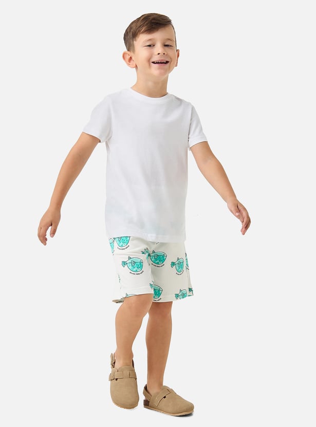 Juniors Animal Print Shorts with Drawstring Closure and Pockets