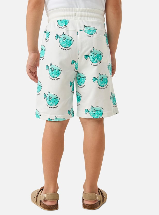 Juniors Animal Print Shorts with Drawstring Closure and Pockets