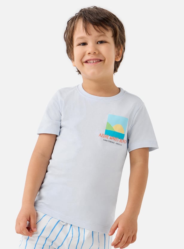 Juniors 3-Piece Printed T-shirt and Shorts Set