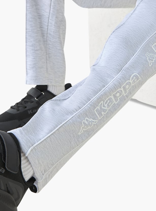 Kappa Solid Track Pants with Drawstring Closure and Pockets