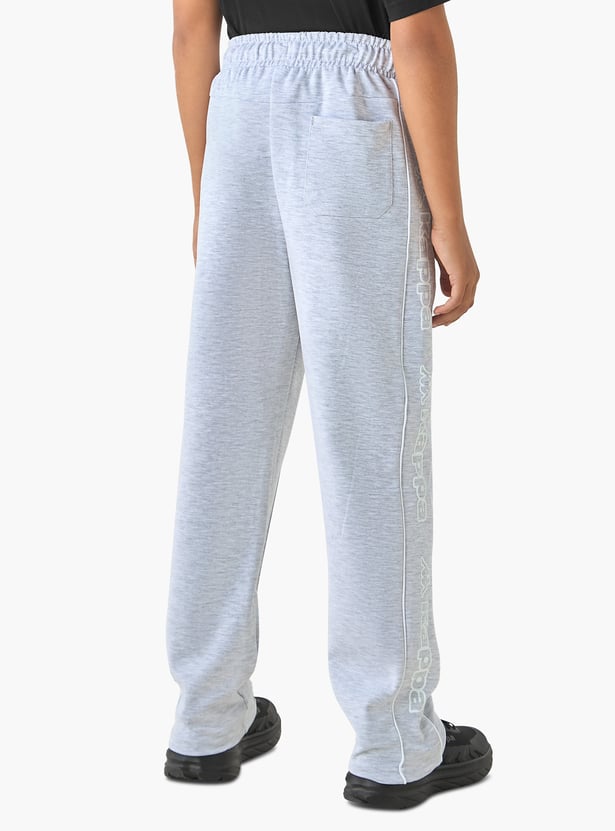 Kappa Solid Track Pants with Drawstring Closure and Pockets