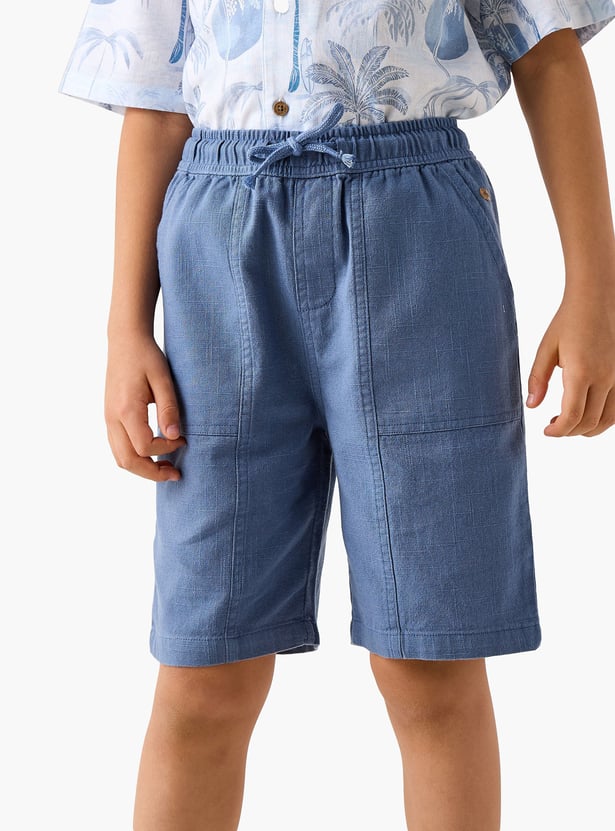 Juniors Eligo All-Over Tropical Print Shirt and Shorts Set