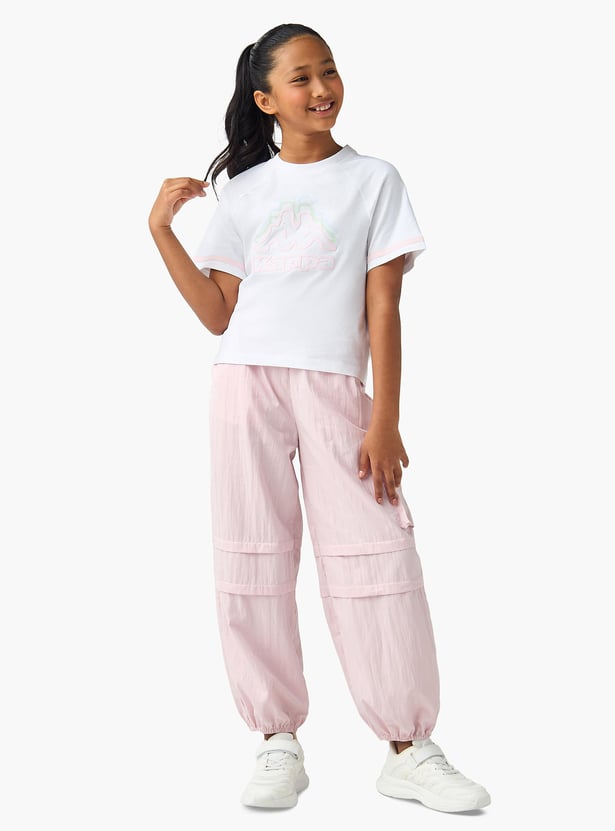 Kappa Logo Print Round Neck T-shirt with Short Sleeves