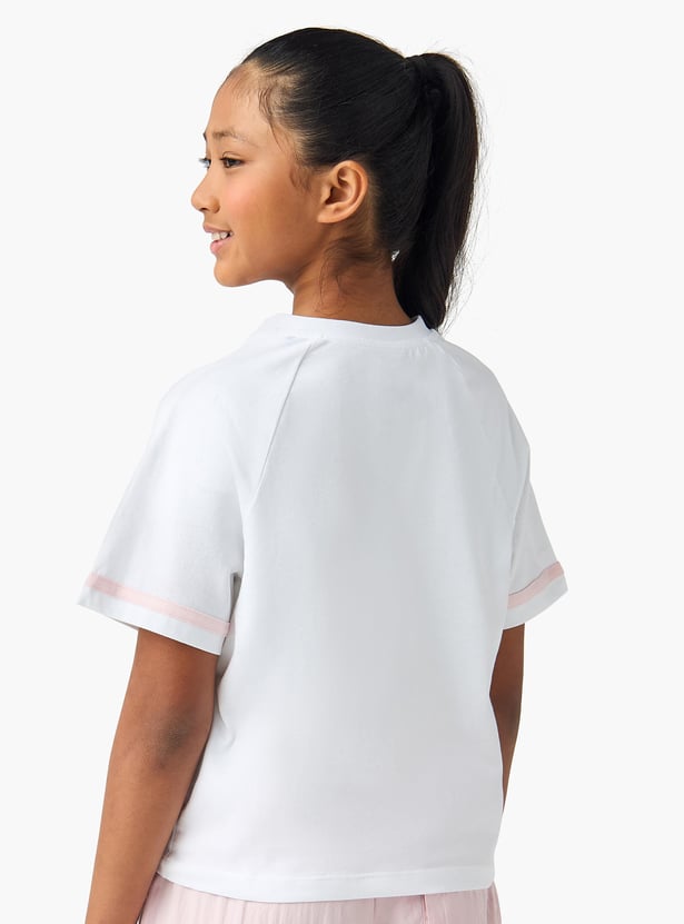 Kappa Logo Print Round Neck T-shirt with Short Sleeves