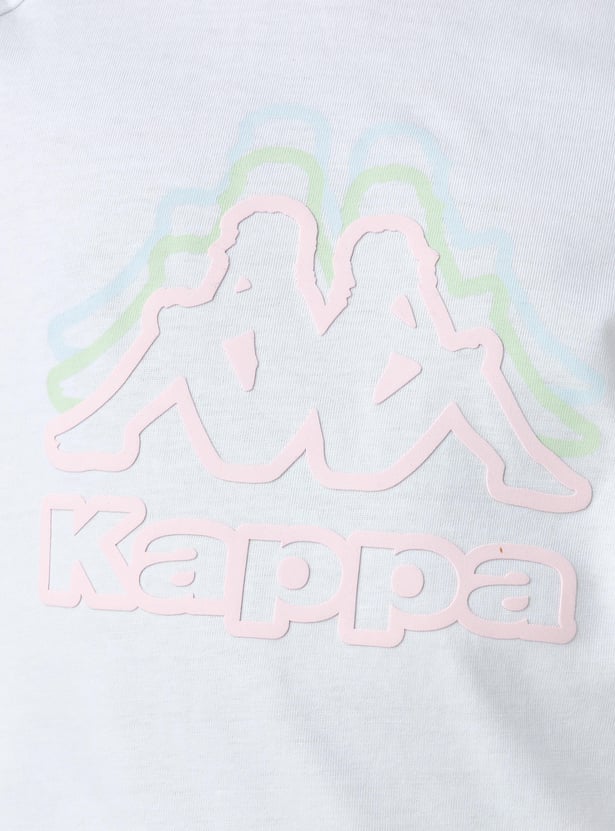 Kappa Logo Print Round Neck T-shirt with Short Sleeves