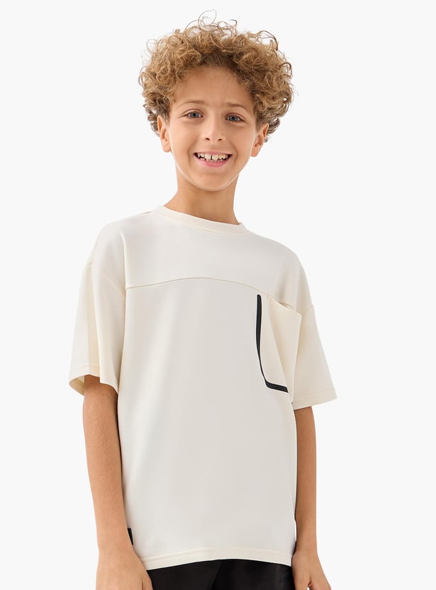 Kappa XYZ Panelled Crew Neck T-shirt with Short Sleeves