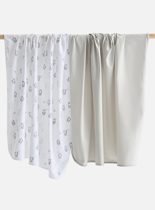 Juniors 2-Piece Assorted Receiving Blanket Set - 70x70 cm