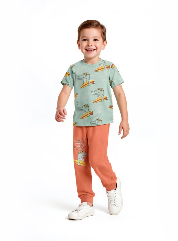 Juniors Crocodile Print T-shirt and Pyjama Set