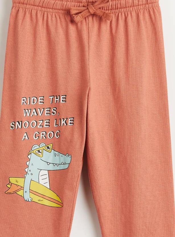 Juniors Crocodile Print T-shirt and Pyjama Set