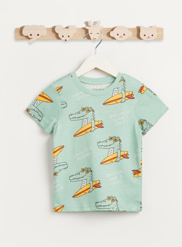 Juniors Crocodile Print T-shirt and Pyjama Set